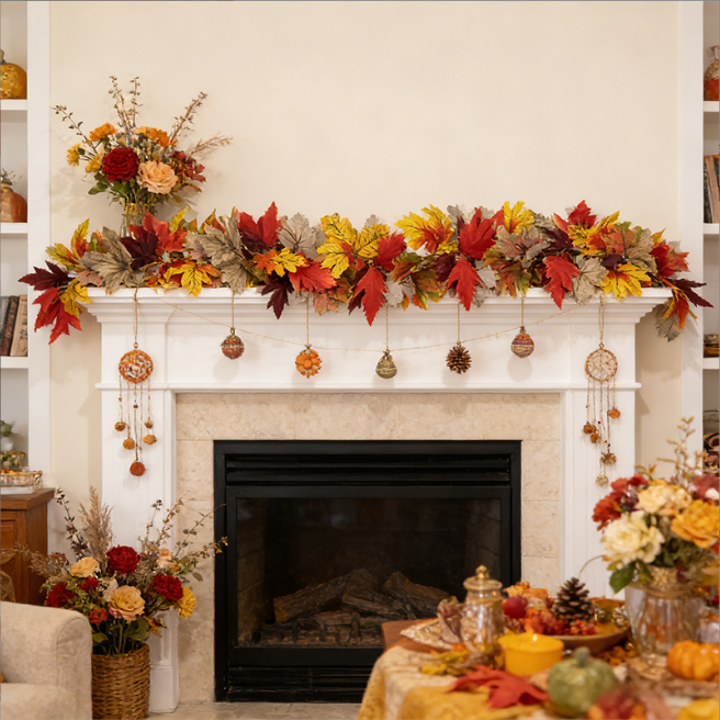 🍂 Luxe Maple Leaf Garland | Timeless Autumn Decor