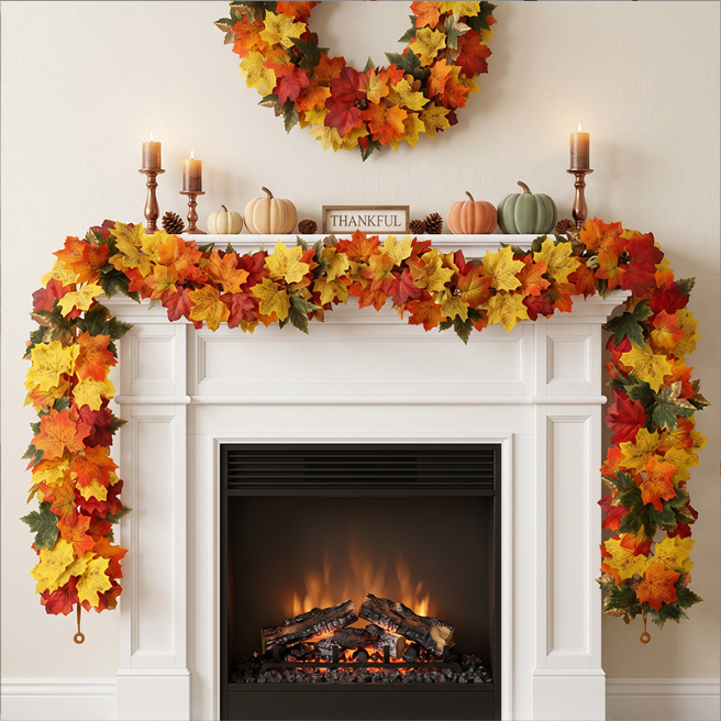 🍂 Luxe Maple Leaf Garland | Timeless Autumn Decor