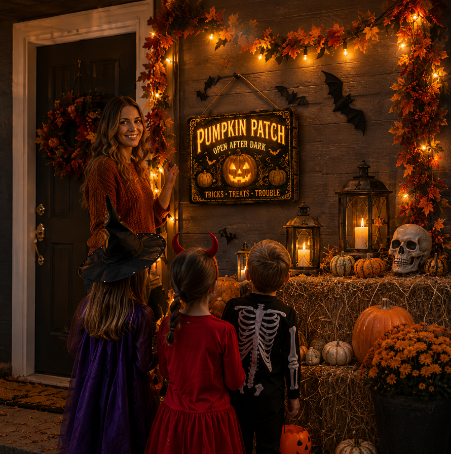 🔥Halloween Early Bird Offer: 50% off 🎃Glowing Handmade Solid Wood Halloween Sign