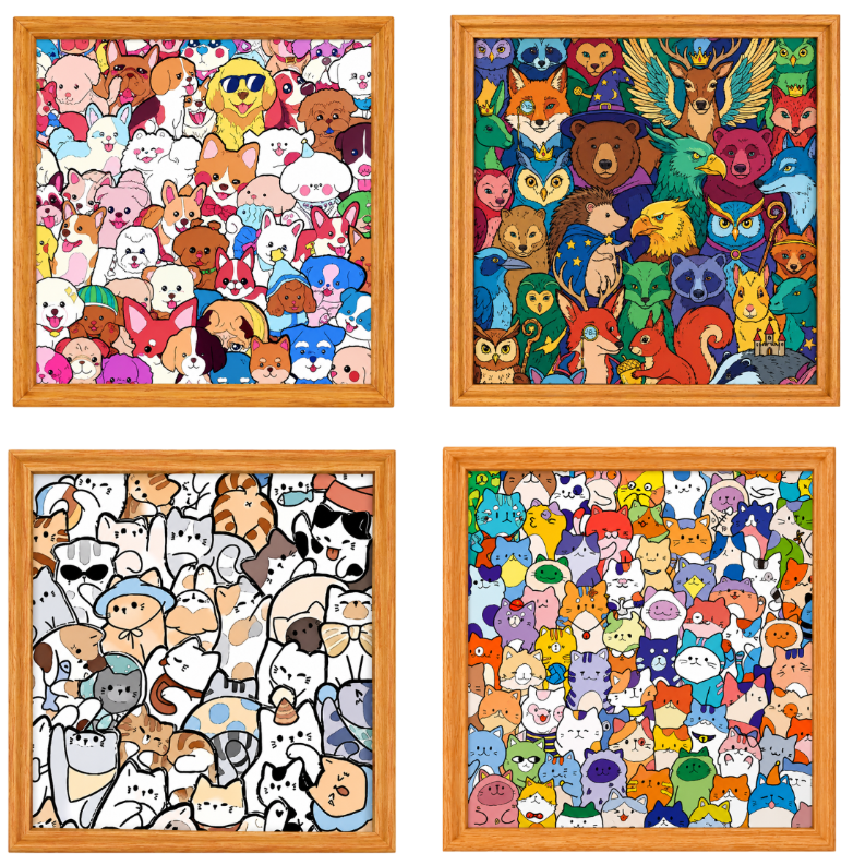 Wooden Puzzle Coloring Set | Dual Craft Art Kit 🎃