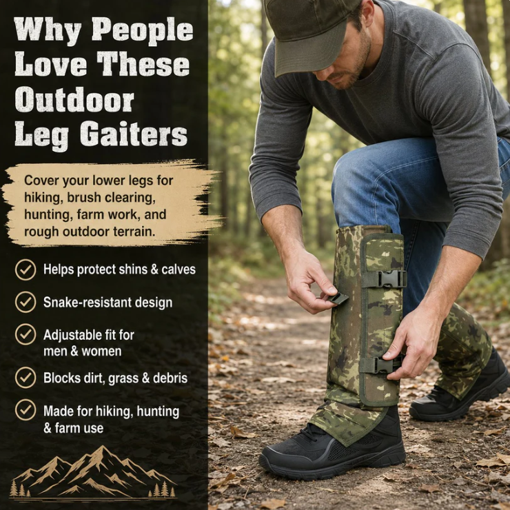🐍🛡 Reinforced Lower Leg Protection Gaiters – 1000D Outdoor Leg Guards for Hiking & Hunting ⛰️