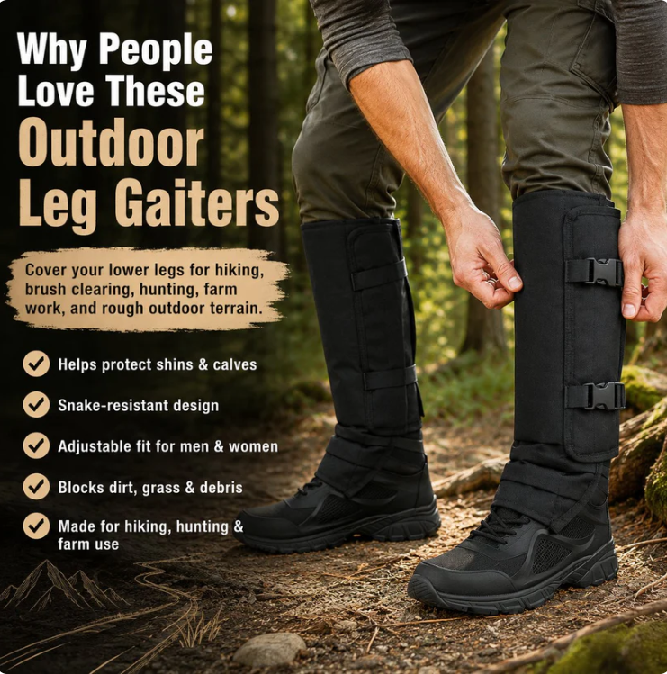 🐍🛡 Reinforced Lower Leg Protection Gaiters – 1000D Outdoor Leg Guards for Hiking & Hunting ⛰️