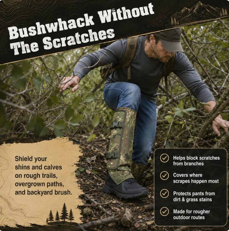 🐍🛡 Reinforced Lower Leg Protection Gaiters – 1000D Outdoor Leg Guards for Hiking & Hunting ⛰️