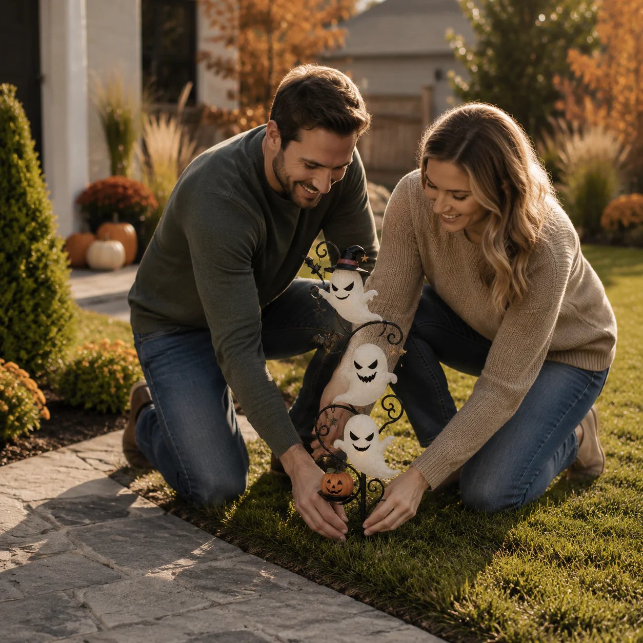 🔥Last Day Promotion!☀Solar-Powered Little Ghost Garden Stake Light