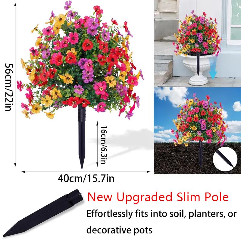 Artificial Outdoor Flower Stake 🌱 | Weatherproof No-Maintenance Blooms