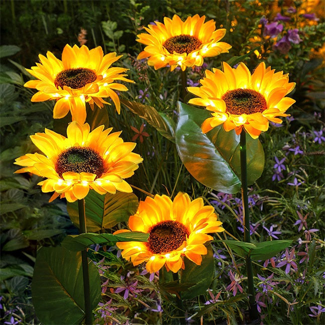 ⏰Solar Sunflower Garden Stake Lights 🌻 | Waterproof 🌧️ | No Wiring💡