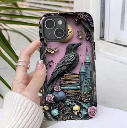 Gothic purple Bookshelf Phone Case