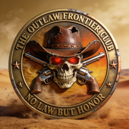 Outlaw Frontier Club Coin — “Ride Hard. Die Free.”