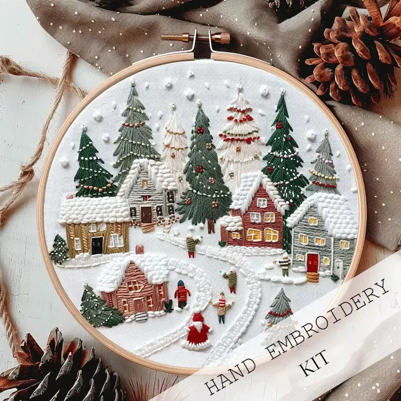 Holiday Village Embroidery Suits
