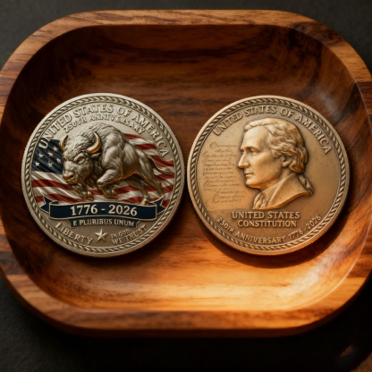 United States 250th Anniversary Commemorative Coin - Bison and Liberty