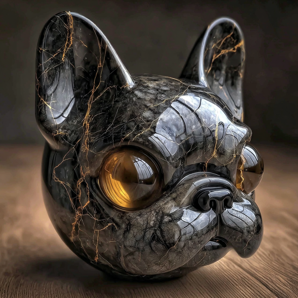 🐶Marble Bulldog – Designer Art Sculpture