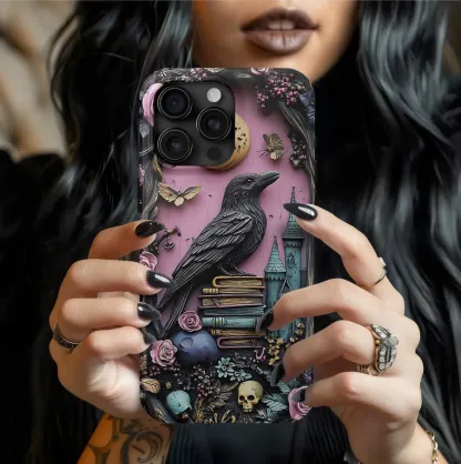 Gothic purple Bookshelf Phone Case