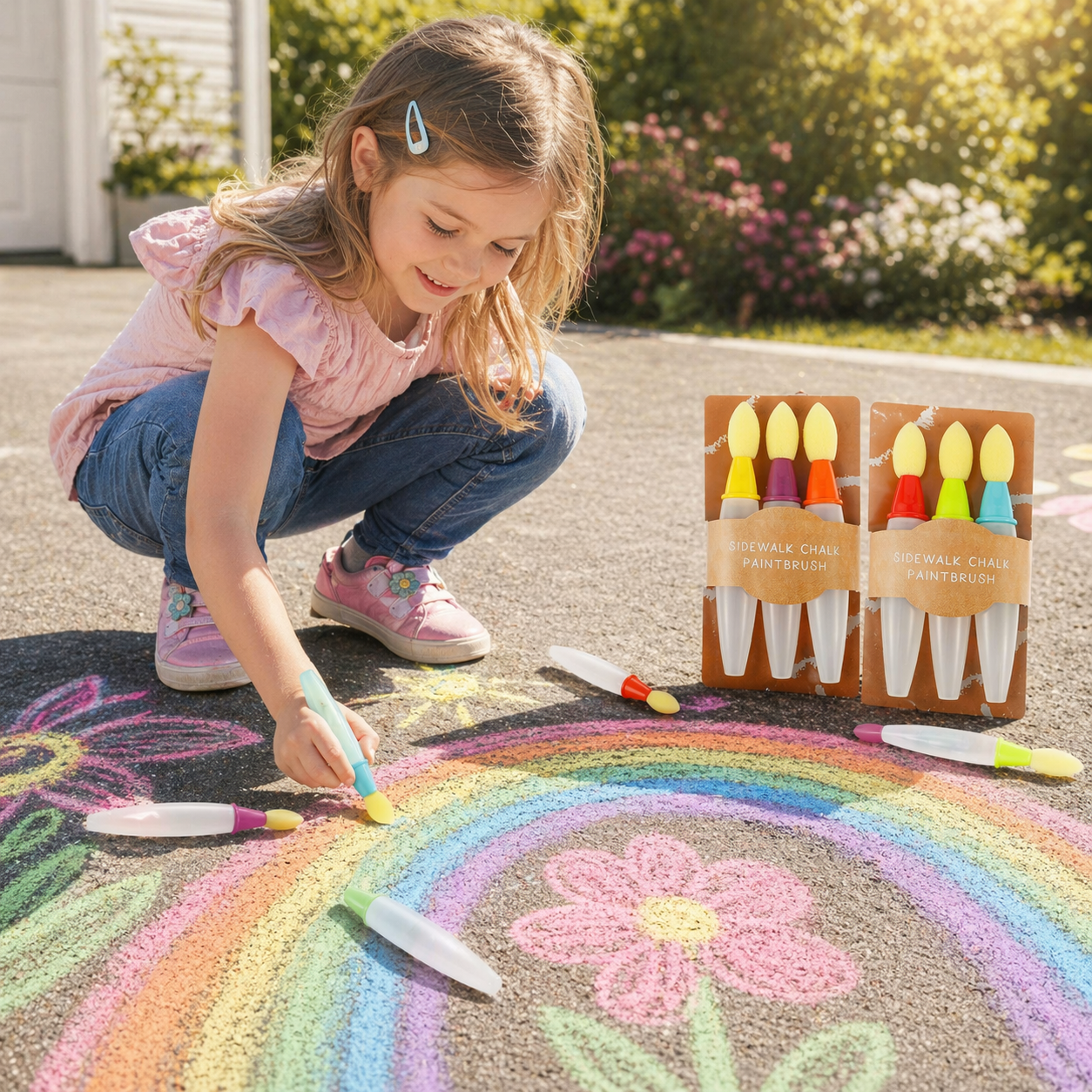 Sidewalk Chalk Paint Brush Set for Colorful Outdoor Fun 🌈