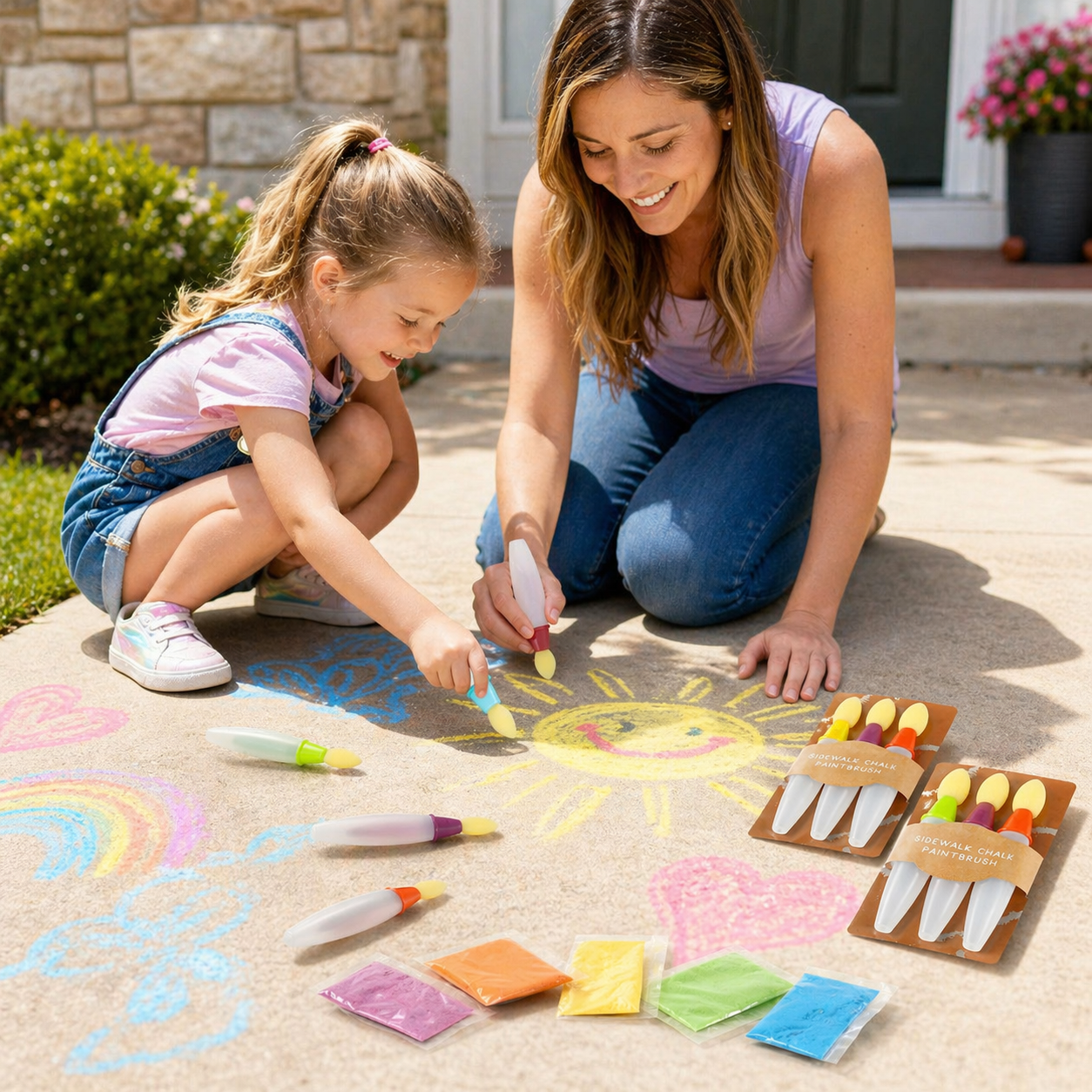 Sidewalk Chalk Paint Brush Set for Colorful Outdoor Fun 🌈