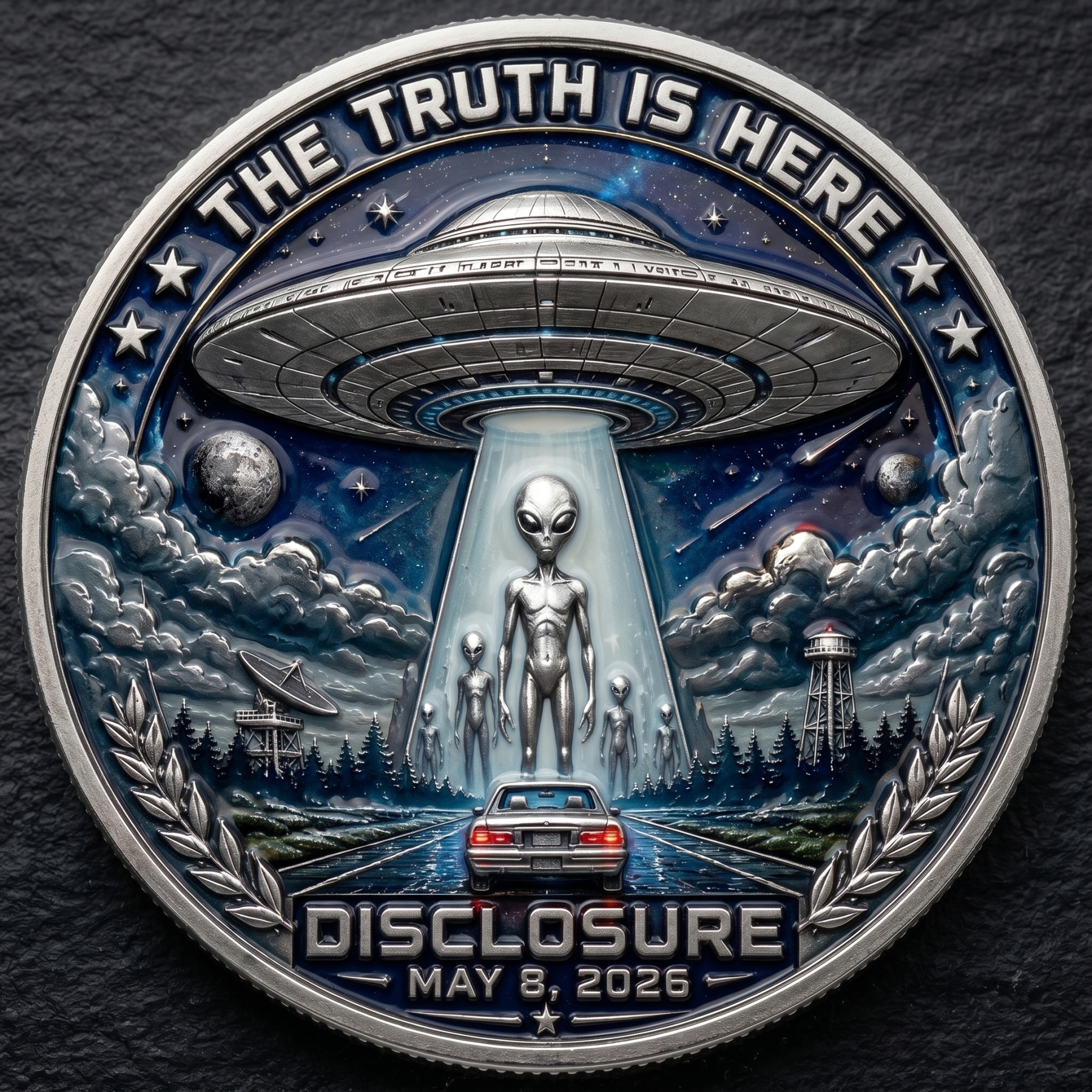 The Truth Is Here UFO Disclosure Coin