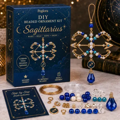 ⏳ Last Day 49% OFF – Buy 3 Get 1 FREE（4 PCS）🌙 Beginner-Friendly Zodiac Blessing Beaded Ornament DIY Kit Collection | Complete Kit with Beads, Crystal Accents, Zodiac Charms & Step-by-Step Guide Included 💕
