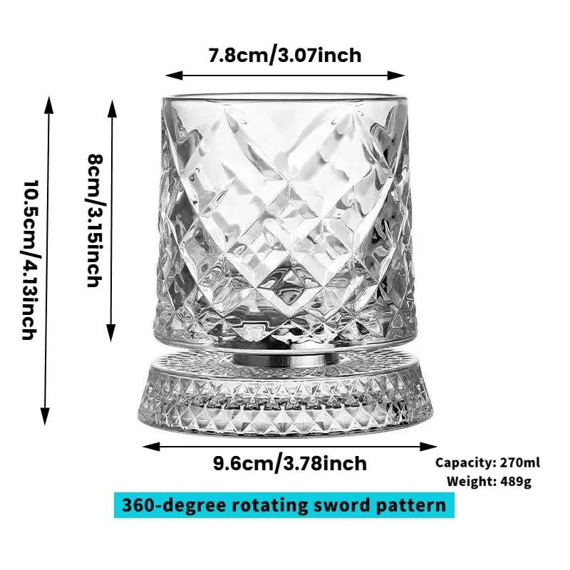 🔥Luxury 360° Spinning Crystal Glass