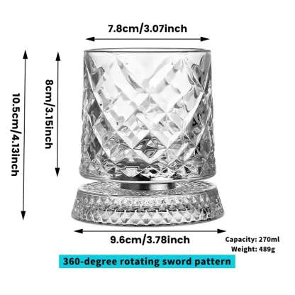 🔥Luxury 360° Spinning Crystal Glass