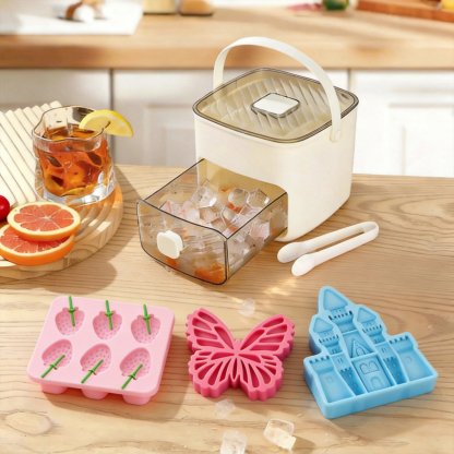 2-in-1 Large Capacity Ice Maker & Storage Bin Set 🧊(More fun and better than it looks on video✨)