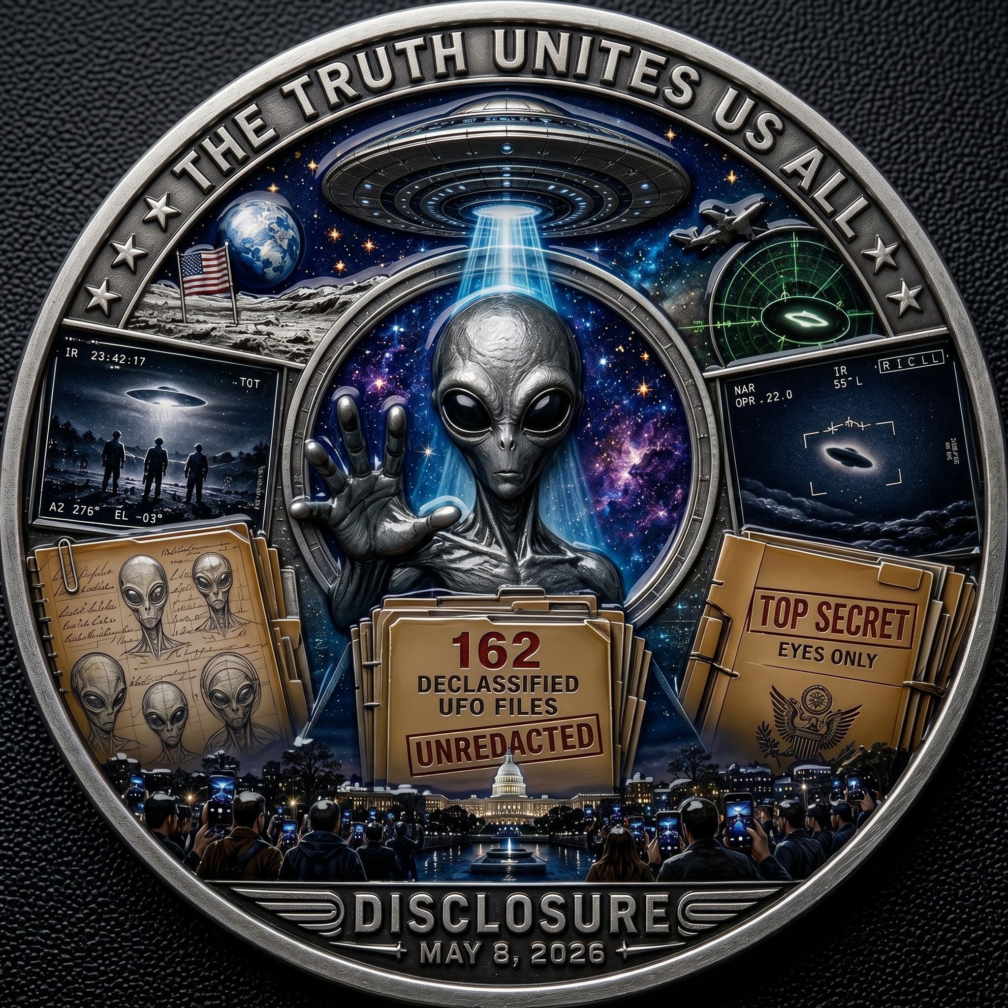The Truth Is Here UFO Disclosure Coin