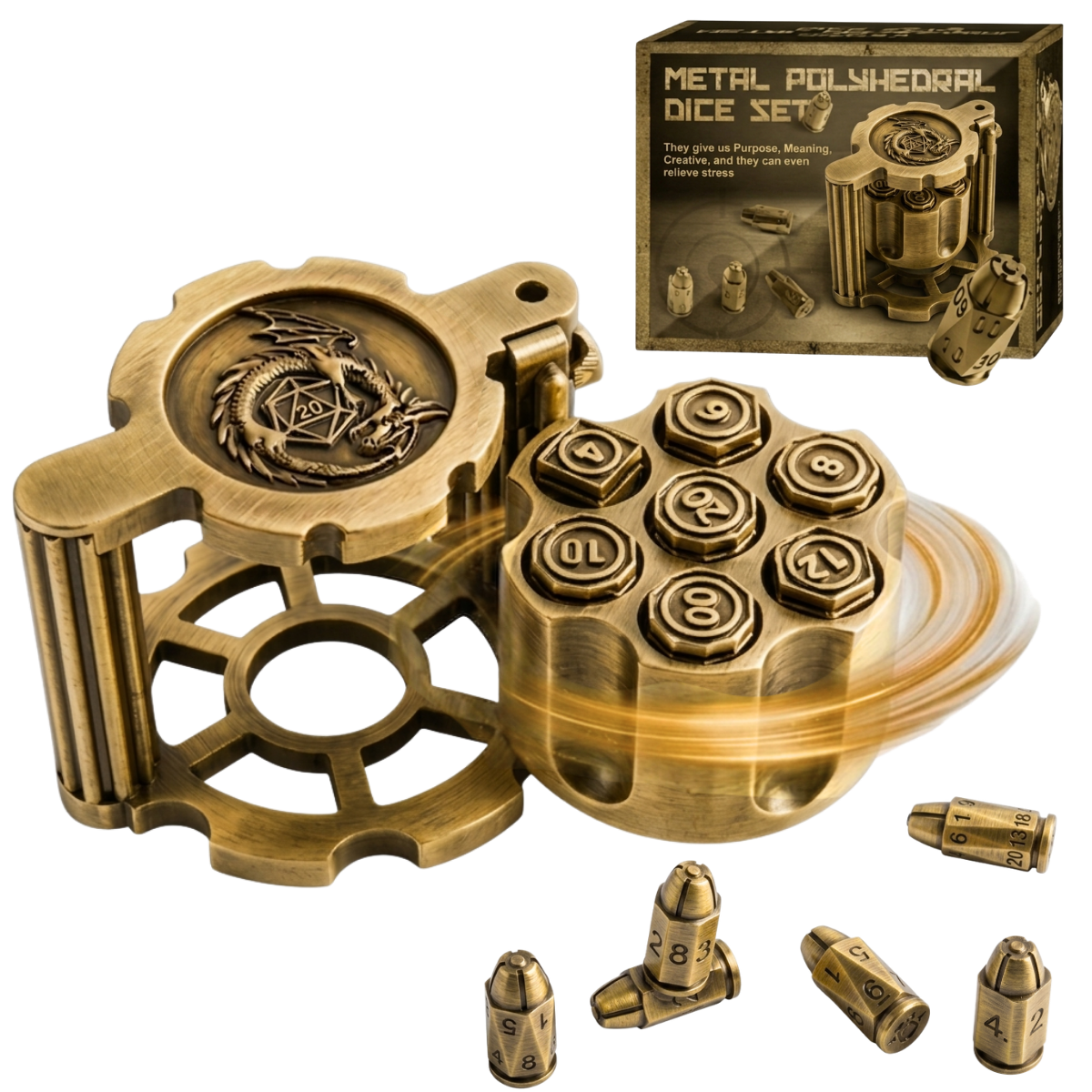 🔥LAST DAY 59% OFF🔥-🚀 Metal Bullet Dice Set🔥