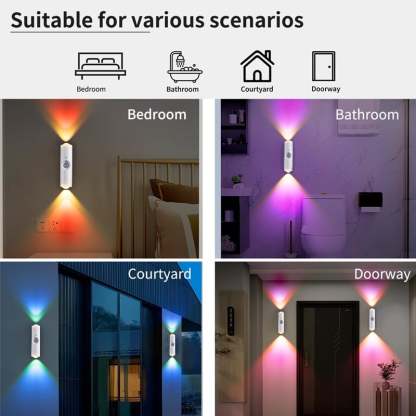 Human Body Detection Night Light Automatic Sensing 7 Color Wall Lamp