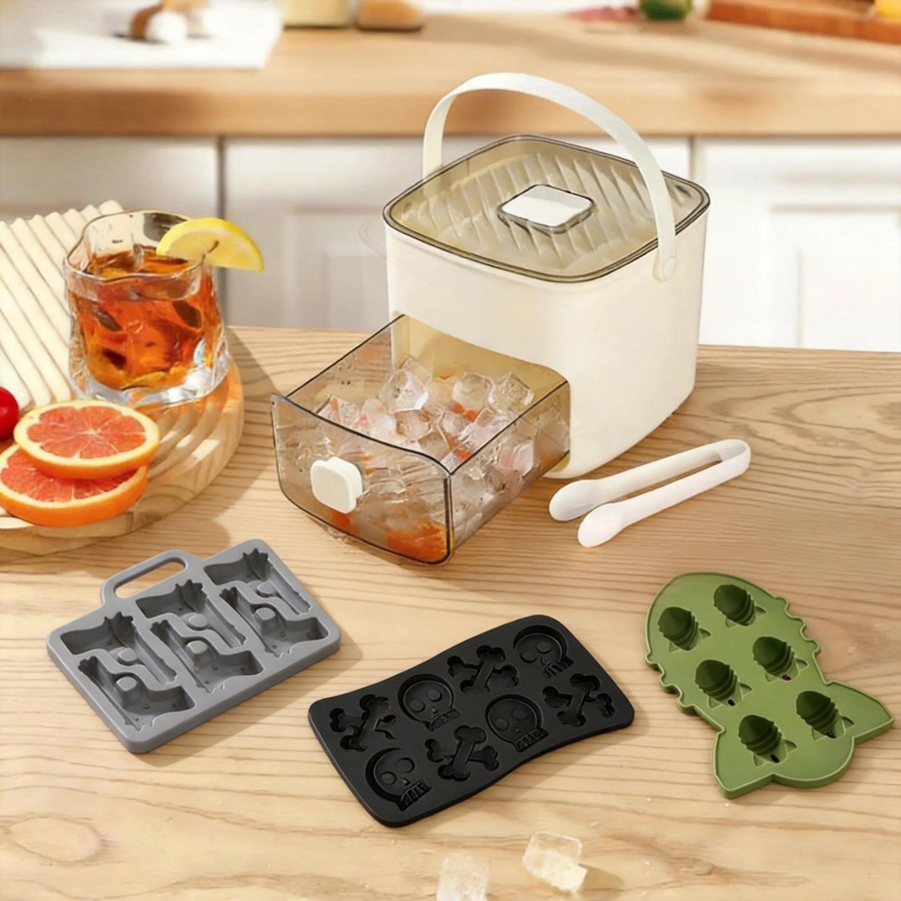 2-in-1 Large Capacity Ice Maker & Storage Bin Set 🧊(More fun and better than it looks on video✨)