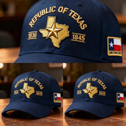 Republic of Texas Embroidered Hat, 🔥Buy 2 FREE SHIPPING ＆ Buy 2 Get 1 Free🔥