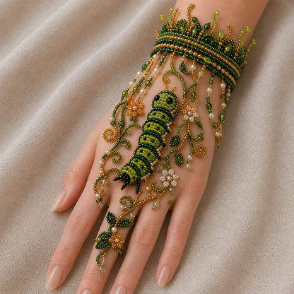 Enchanted Forest: Guardians & Shadows – DIY Beaded Hand Bracelet（When darkness awakens, the guardians rise）