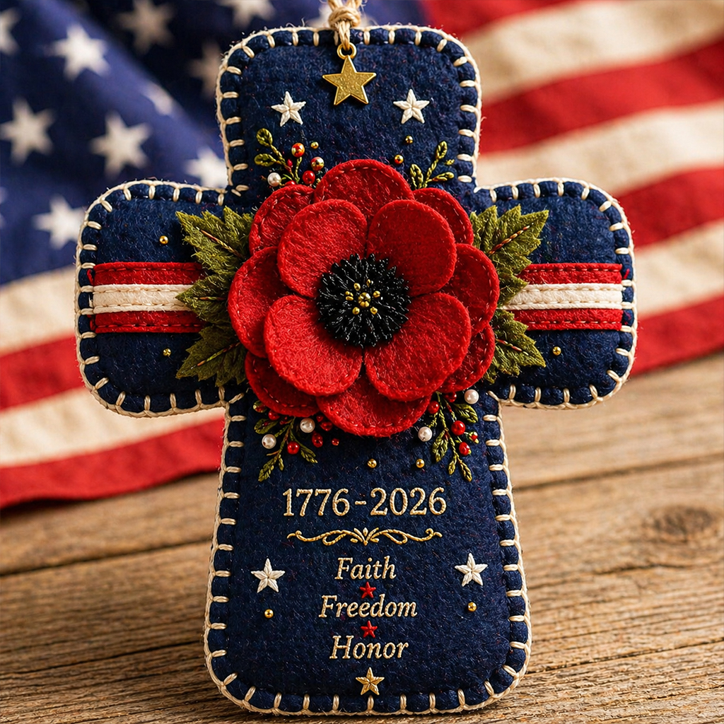 DIY Patriotic Poppy Cross Ornament Kit
