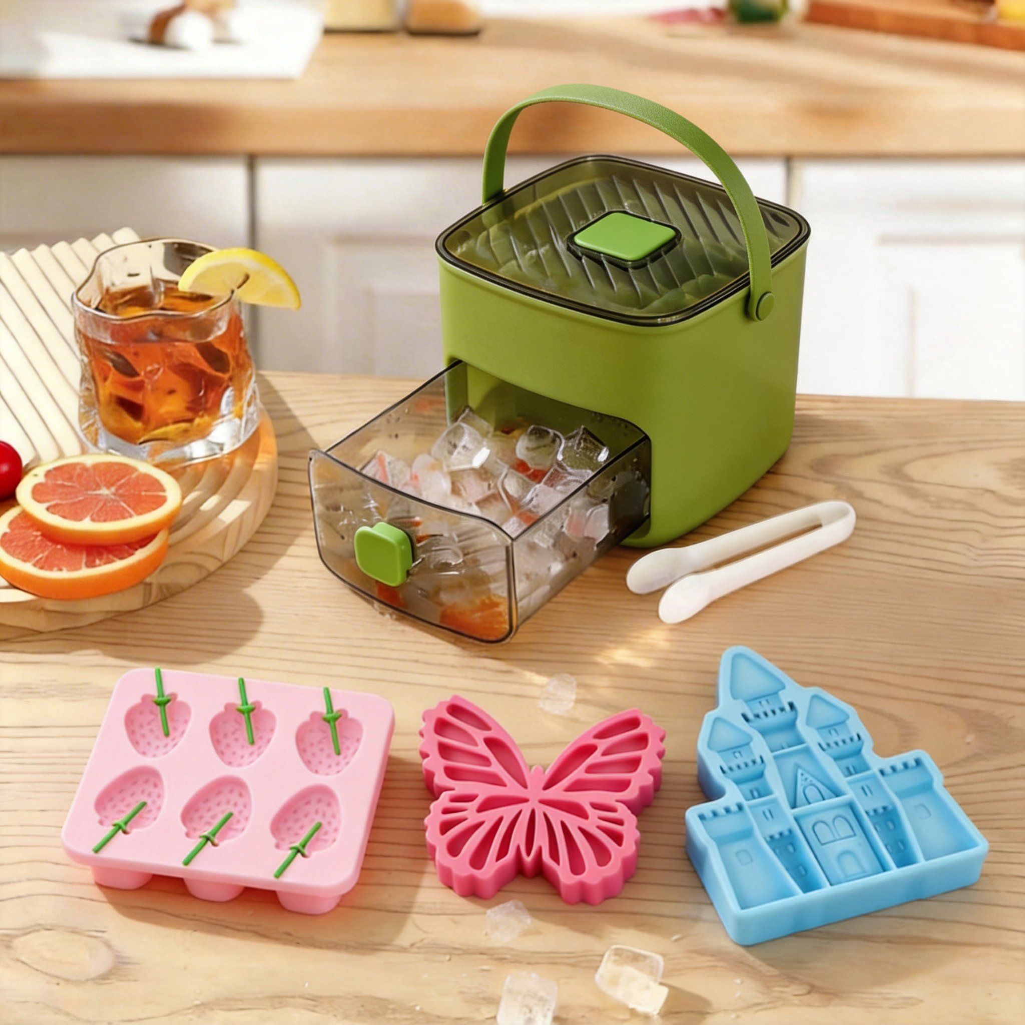 2-in-1 Large Capacity Ice Maker & Storage Bin Set 🧊(More fun and better than it looks on video✨)