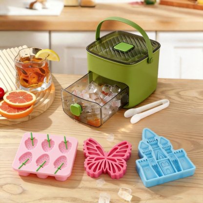 2-in-1 Large Capacity Ice Maker & Storage Bin Set 🧊(More fun and better than it looks on video✨)