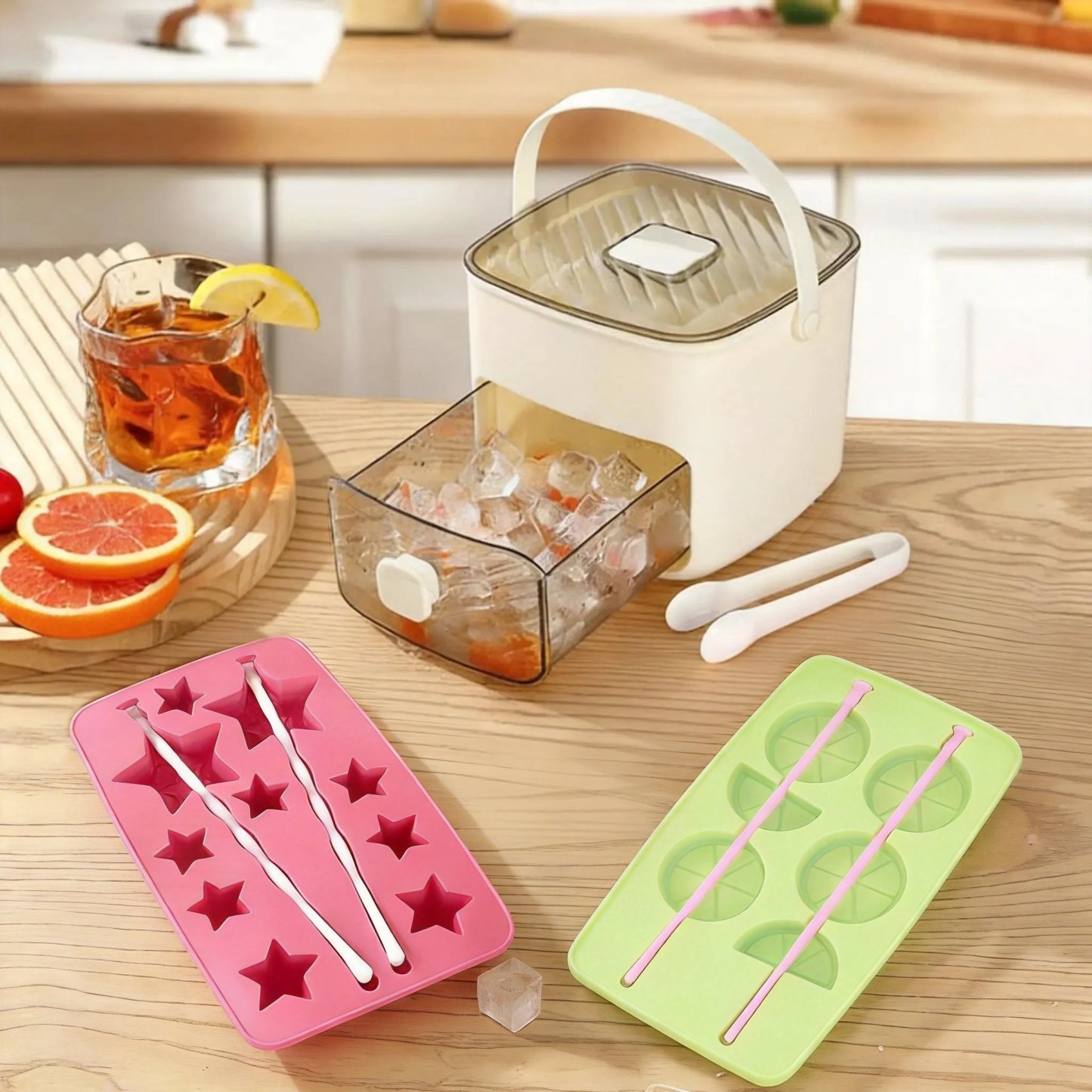 2-in-1 Large Capacity Ice Maker & Storage Bin Set 🧊(More fun and better than it looks on video✨)