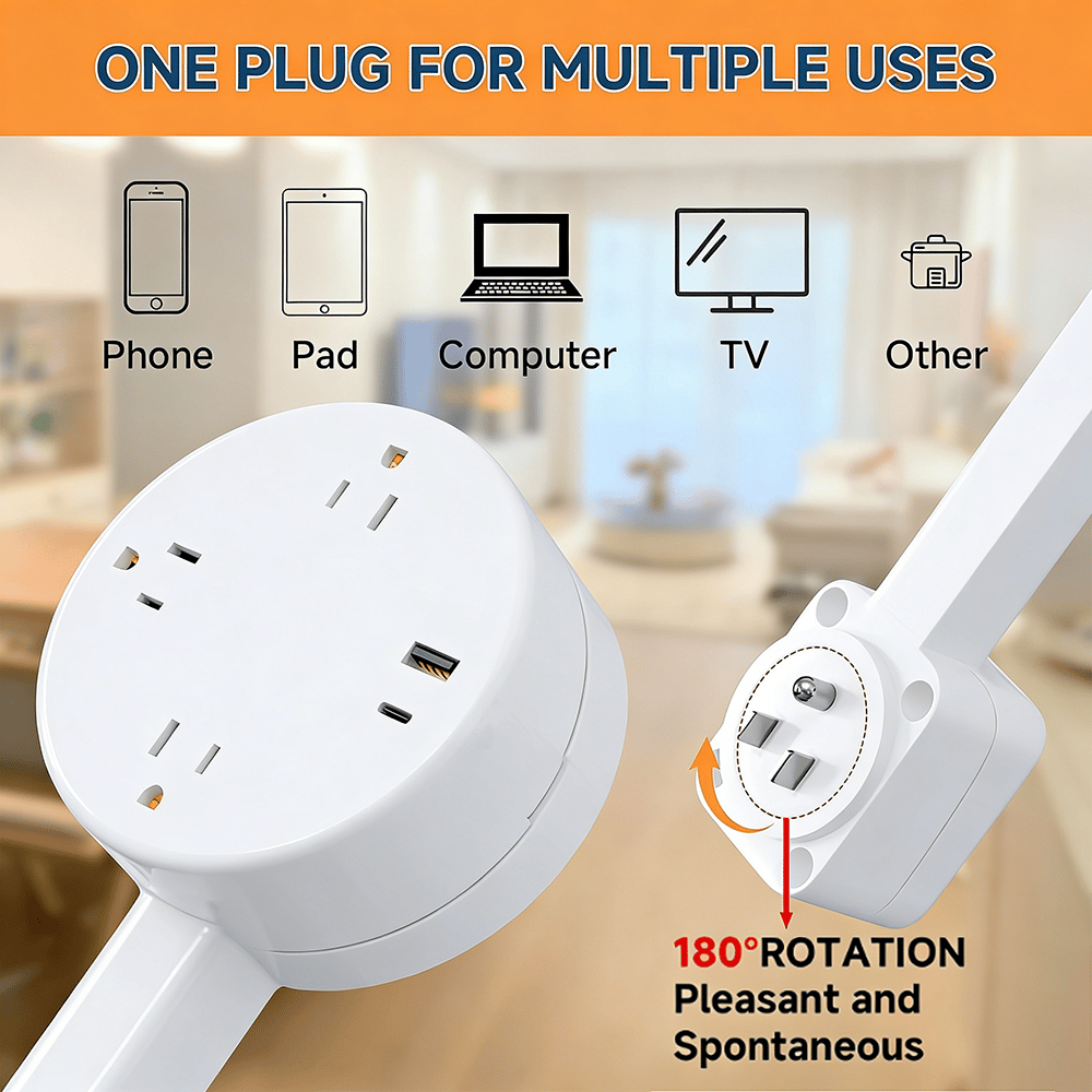 🔌 Extendable Power Outlet – Reach Power Anywhere, Instantly