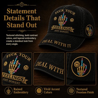 FXXK YOUR FEELINGS Cap🎁Free Double-Sided Honor Coin With Every Cap Purchase🔥Buy 2 Get 1 Free🔥