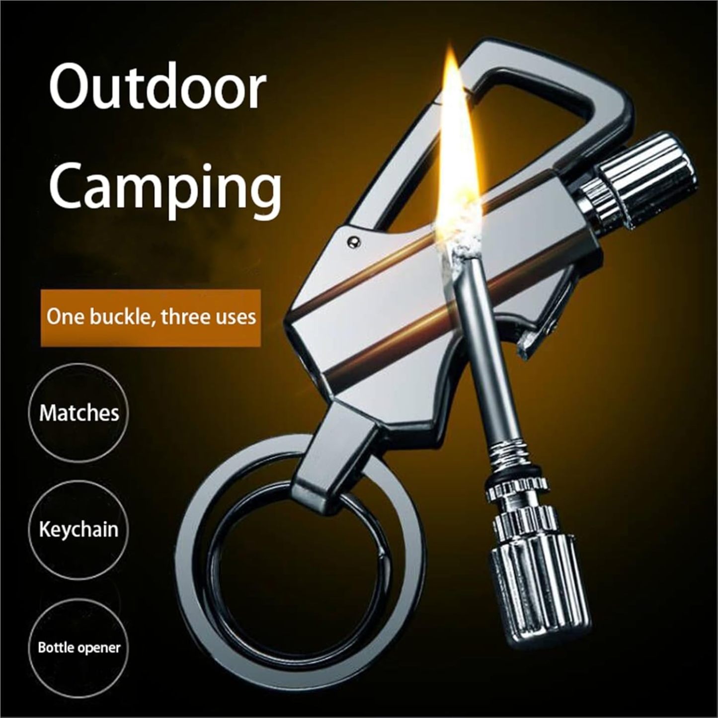 🔥Permanent Match Infinity Lighter with Multitool Keychain Bottle Opener