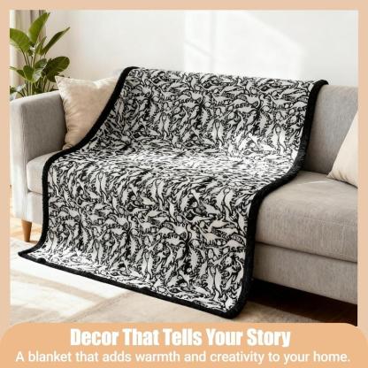 DIY Coloring Blanket 50x60 Inch Fleece Throw for Kids & Adults with 24 Marker Pens