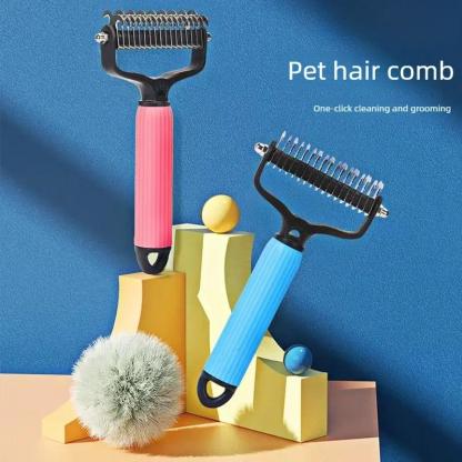 Universal Pet Detangling Comb for Dogs Grooming Tool Double-Sided Stainless Steel for Coat Care & Shedding Removal Easy to Use Essential Grooming