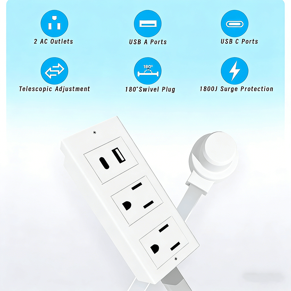 🔌 Extendable Power Outlet – Reach Power Anywhere, Instantly