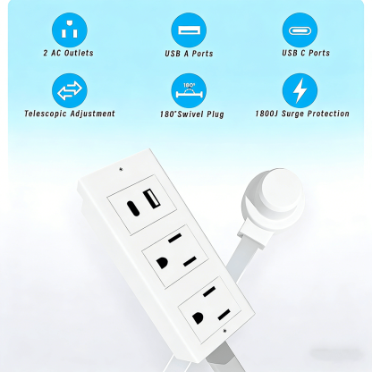 🔌 Extendable Power Outlet – Reach Power Anywhere, Instantly