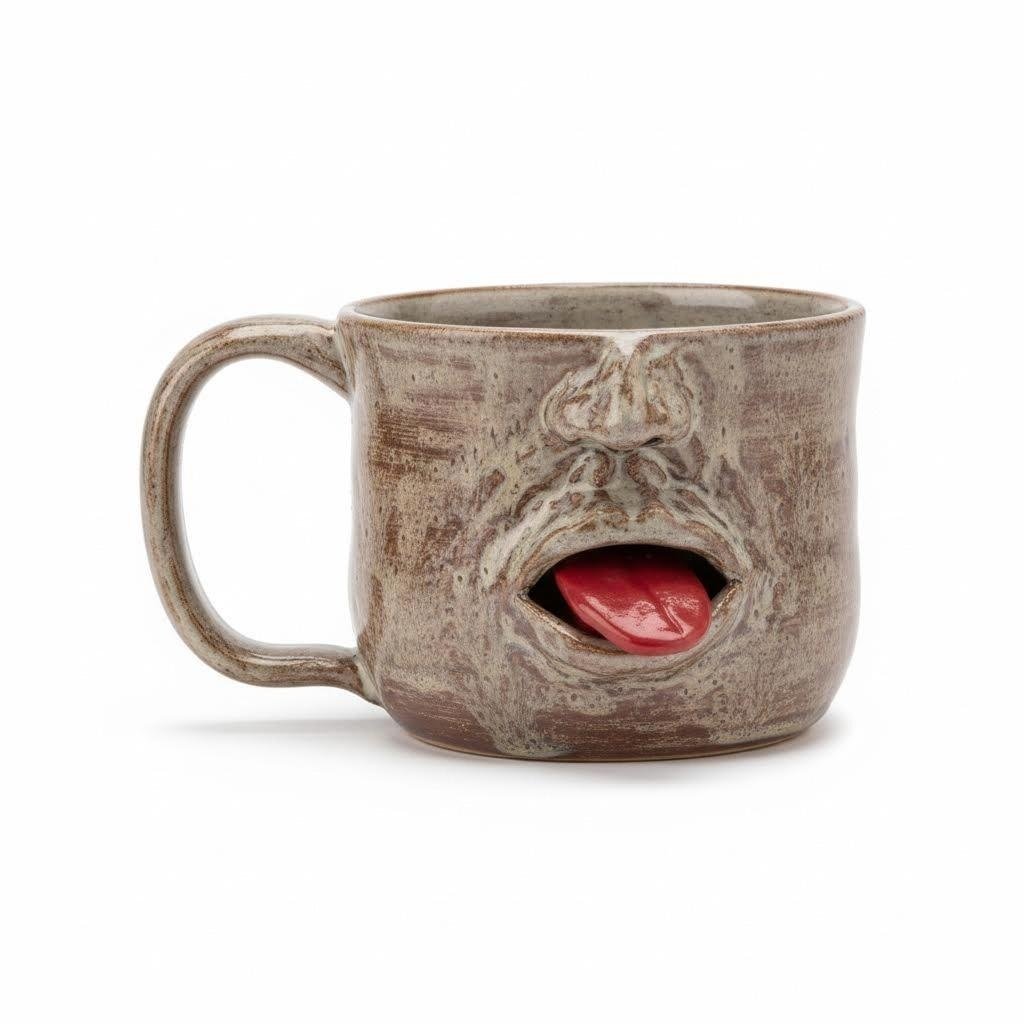 Wacky Face Mug with Protruding Tongue