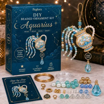 ⏳ Last Day 49% OFF – Buy 3 Get 1 FREE（4 PCS）🌙 Beginner-Friendly Zodiac Blessing Beaded Ornament DIY Kit Collection | Complete Kit with Beads, Crystal Accents, Zodiac Charms & Step-by-Step Guide Included 💕