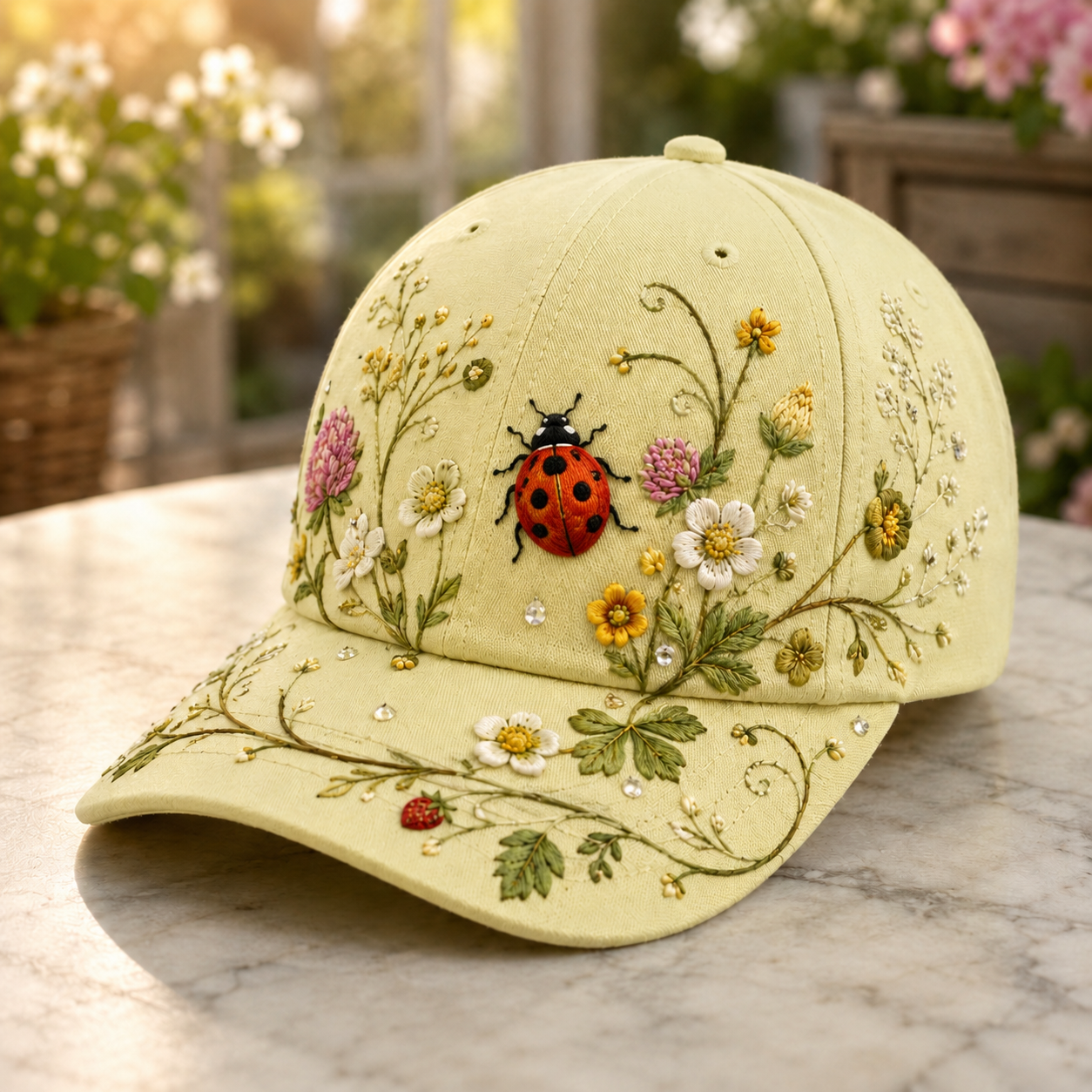 🦋 Nature-Inspired Embroidered Animal Caps