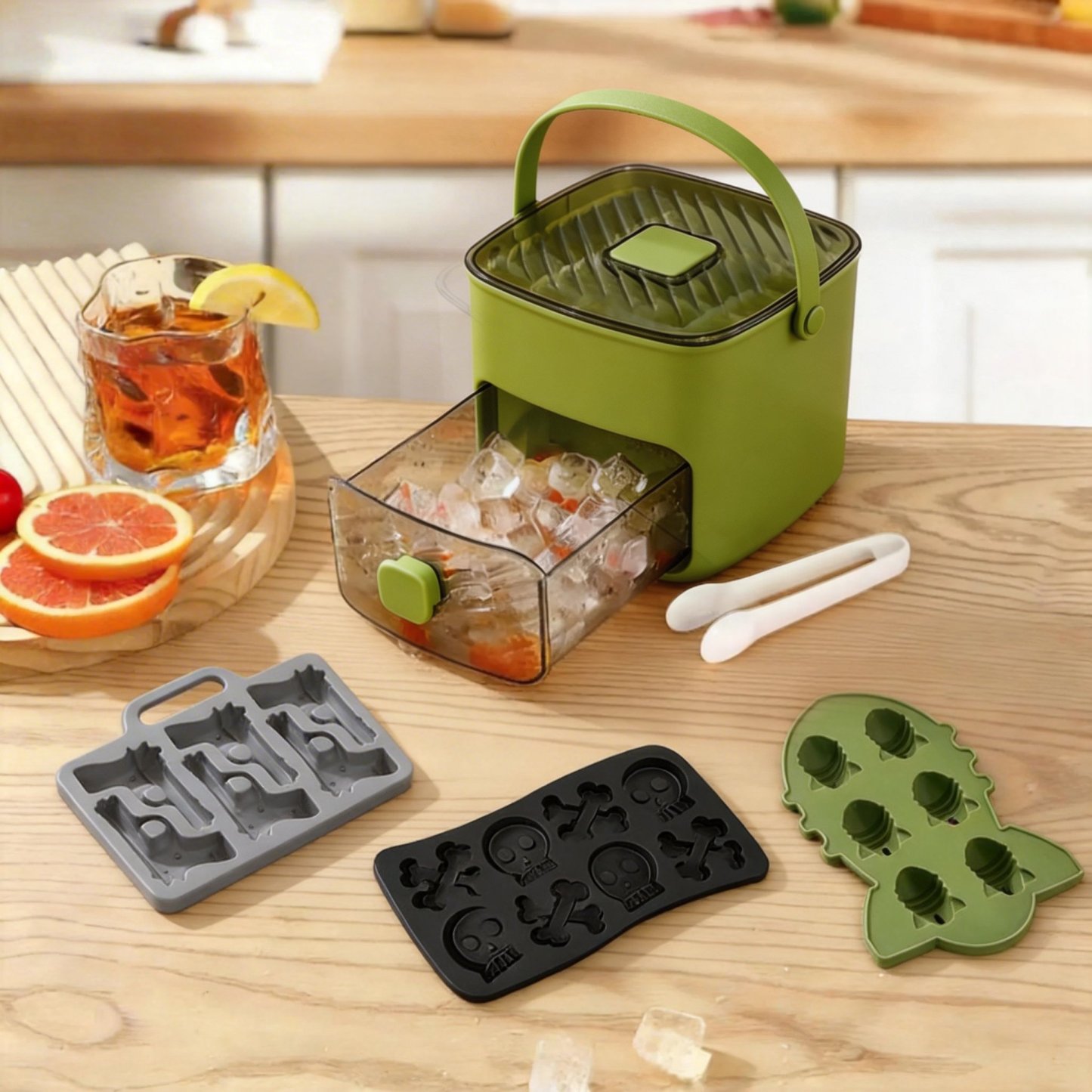 2-in-1 Large Capacity Ice Maker & Storage Bin Set 🧊(More fun and better than it looks on video✨)