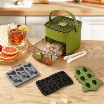 2-in-1 Large Capacity Ice Maker & Storage Bin Set 🧊(More fun and better than it looks on video✨)