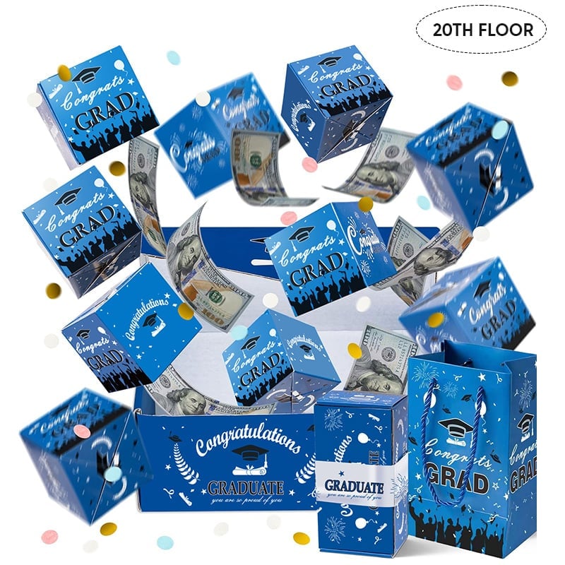 2026 Graduation Explosion Pop Gift Box 🎓 Surprise Bounce Cash Box Grad Party Gift Bag Set