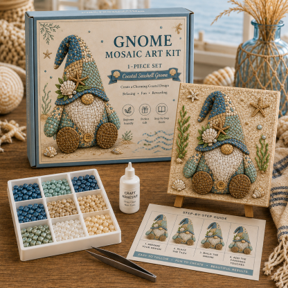 🧩 Gnome Mosaic Art Kit – Create Your Own Charming Handmade Masterpiece