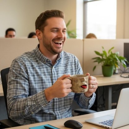 Wacky Face Mug with Protruding Tongue