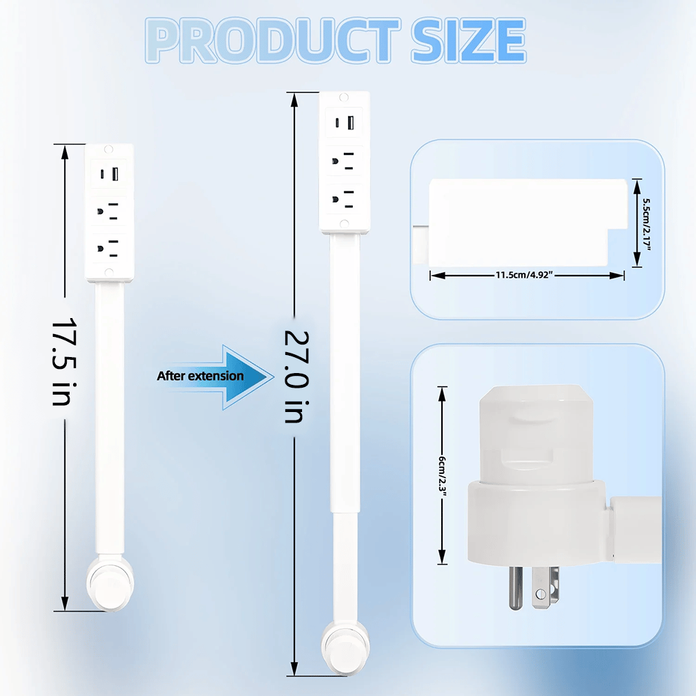 🔌 Extendable Power Outlet – Reach Power Anywhere, Instantly