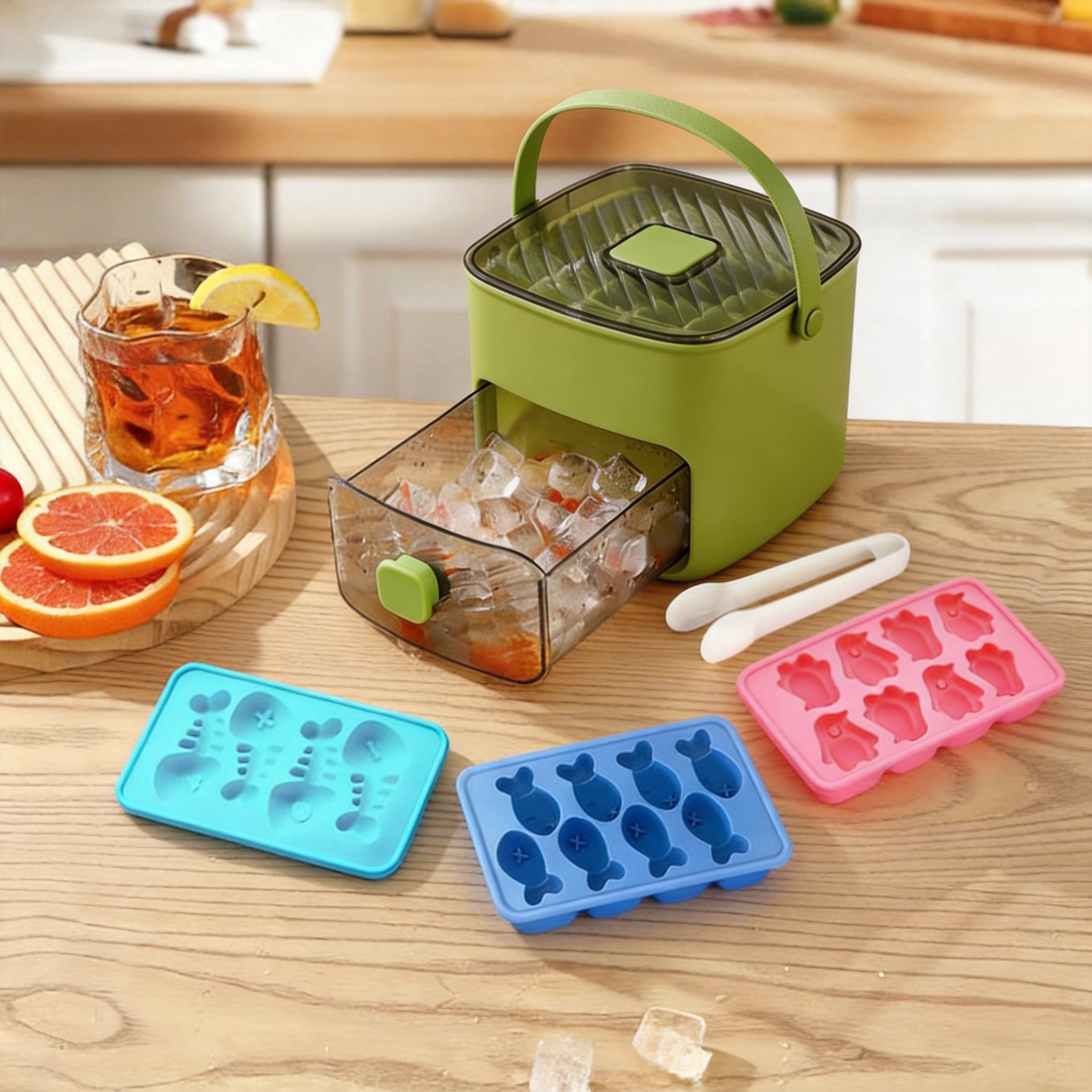 2-in-1 Large Capacity Ice Maker & Storage Bin Set 🧊(More fun and better than it looks on video✨)